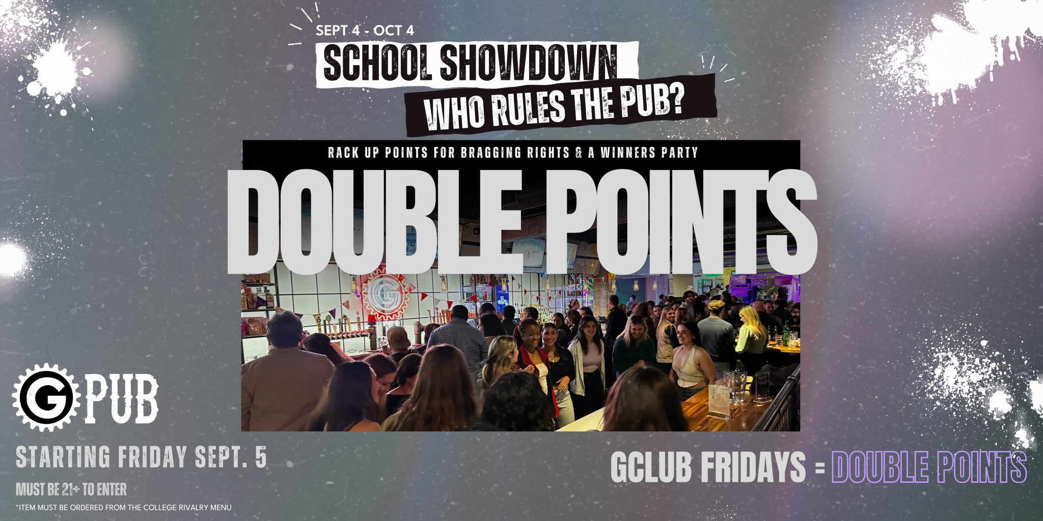Showdown Rules School Showdown Rivalry at GPub Double Points | G Hospitality